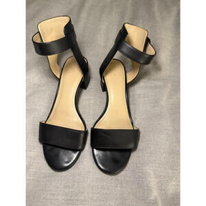 LAND'S END High‎ Ankle Strap Heel Sandals Black Size 7.5 B